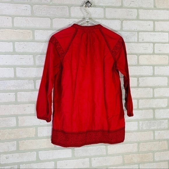 Madewell Red Embroidered Camelia Tassel Top - Picture 9 of 9